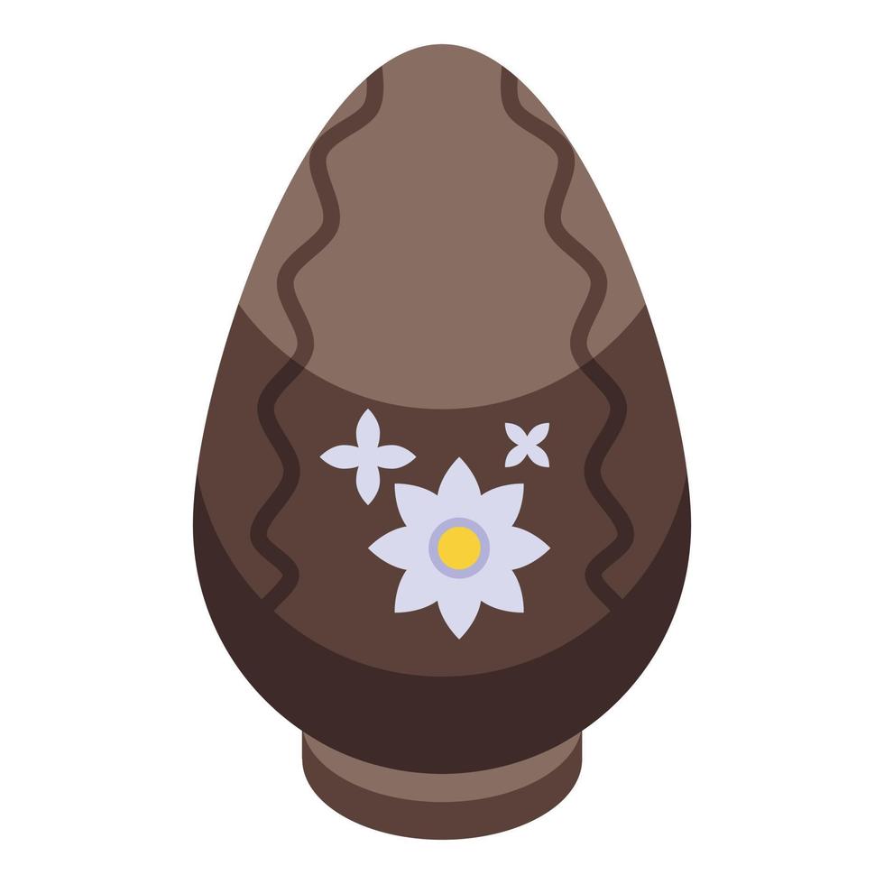 icono de huevo de chocolate de pascua vector isométrico. cacao con leche