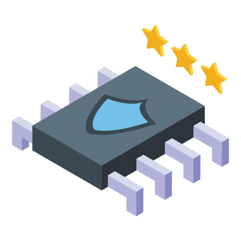 Data privacy chip icon isometric vector. Information policy vector