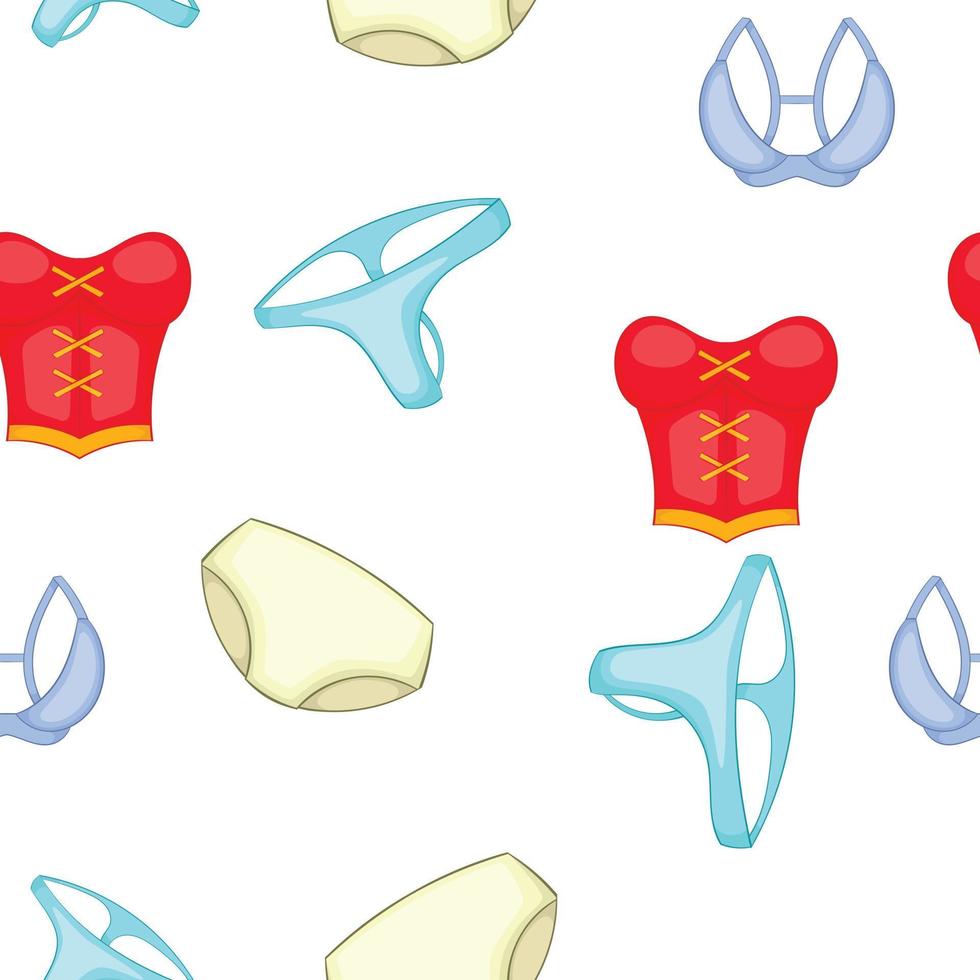 Types of underwear pattern, cartoon style vector