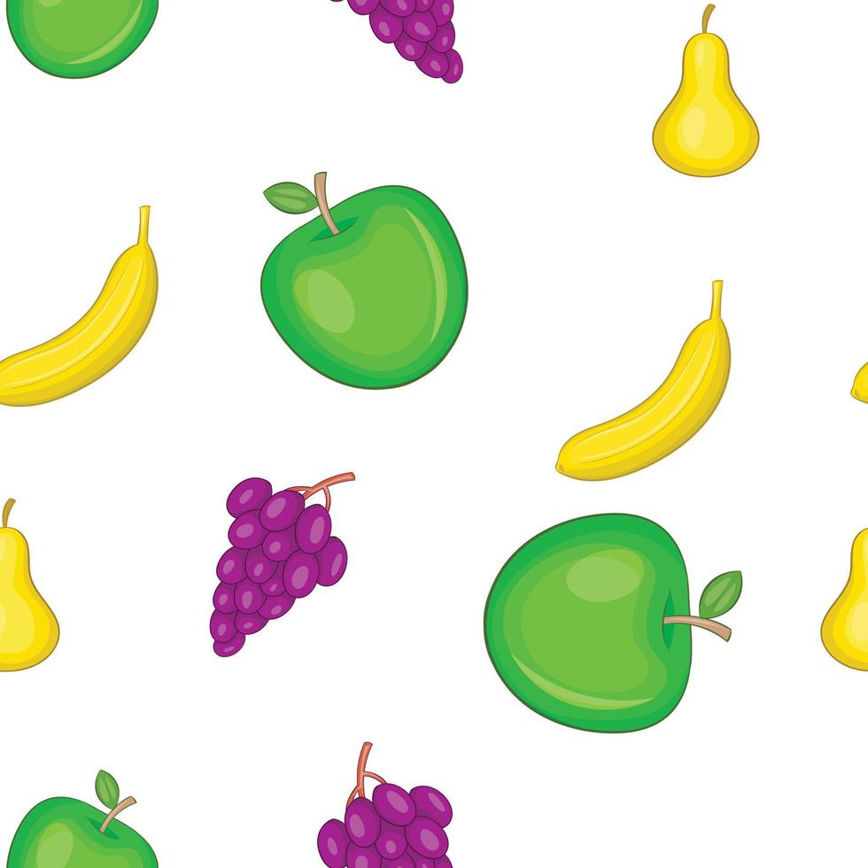 Fruit pattern, cartoon style vector