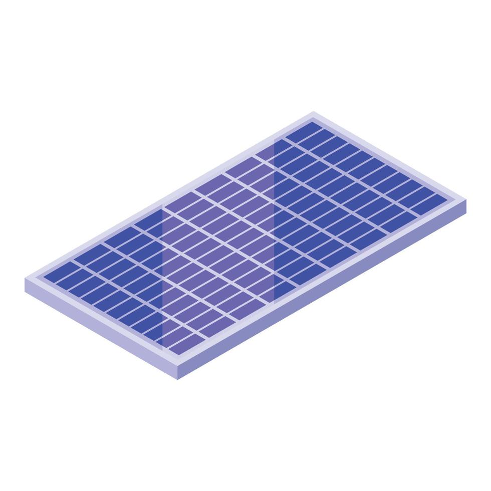 Blue solar panel icon isometric vector. Cell power vector