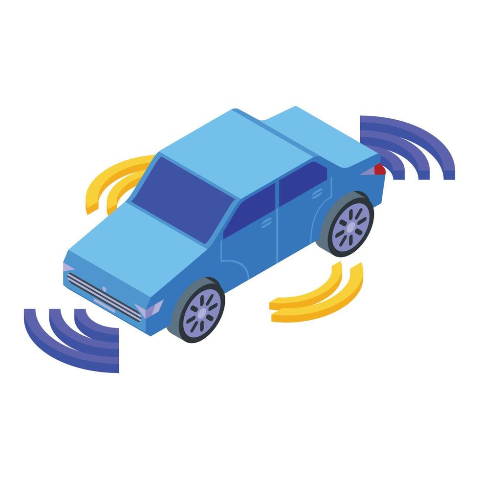 Smart car icon isometric vector. Drive sensor vector