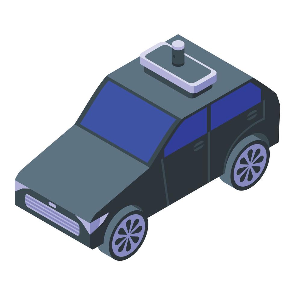 vector isométrico del icono del coche sin conductor. unidad de tráfico