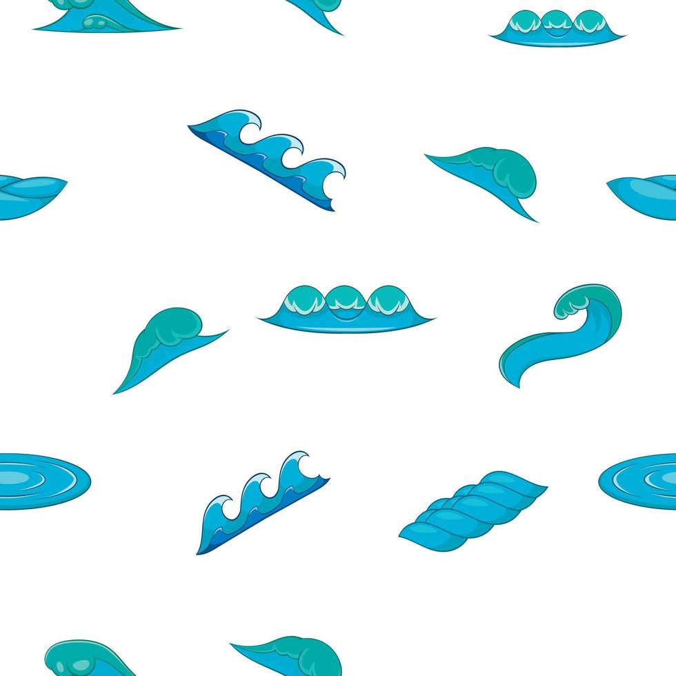 Sea waves pattern, cartoon style vector