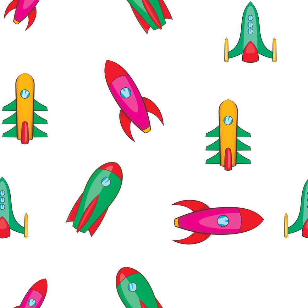 Spaceship pattern, cartoon style vector