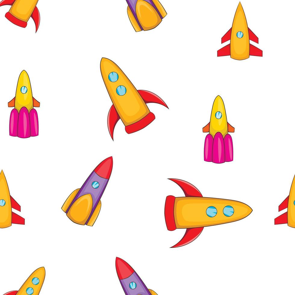 Space rocket pattern, cartoon style vector