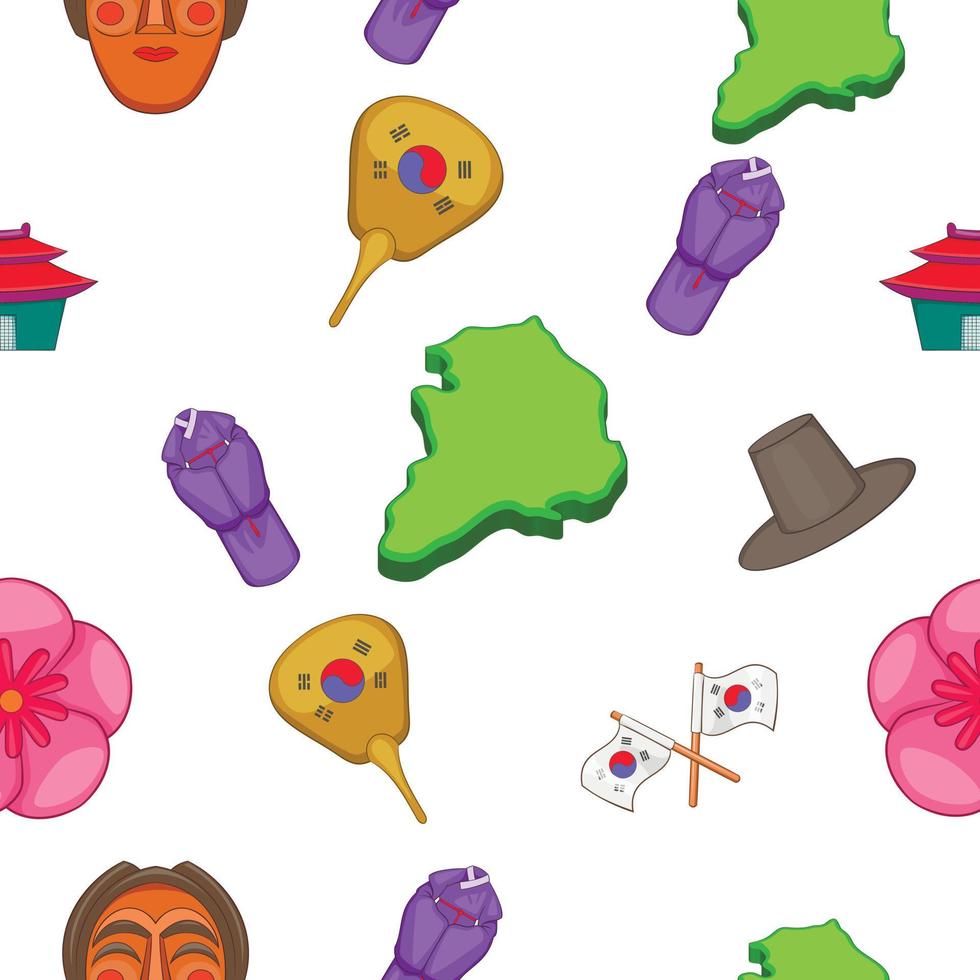 South Korea country pattern, cartoon style vector