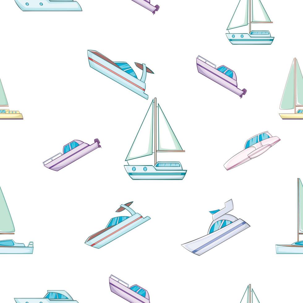 Ship pattern, cartoon style vector