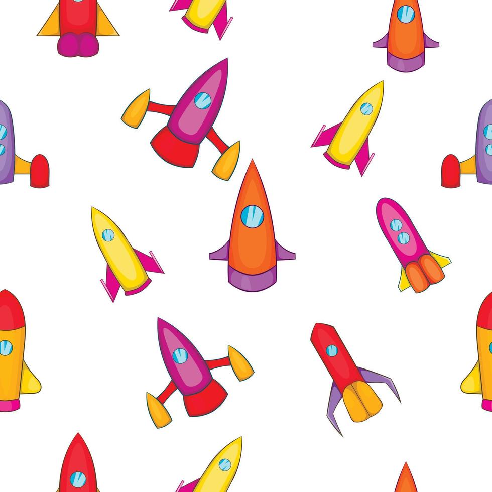 Rocket pattern, cartoon style vector