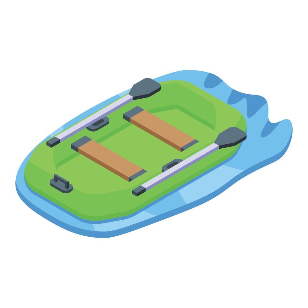 Rubber boat icon isometric vector. Water lifeboat vector