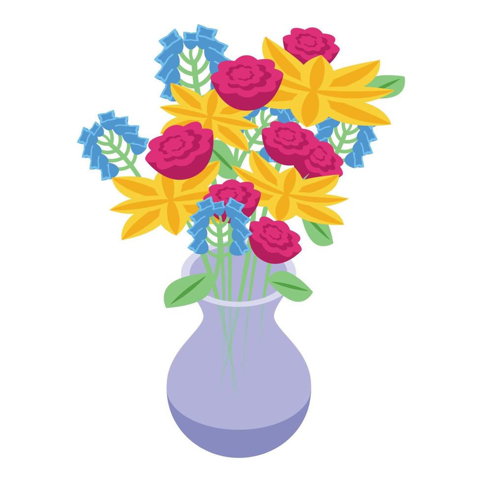 Bridal bouquet icon isometric vector. Flower spring vector