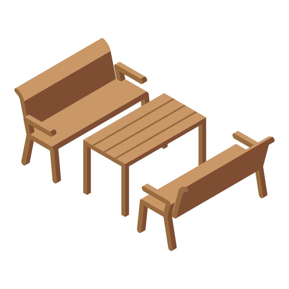 Campsite furniture icon isometric vector. Camping scene vector