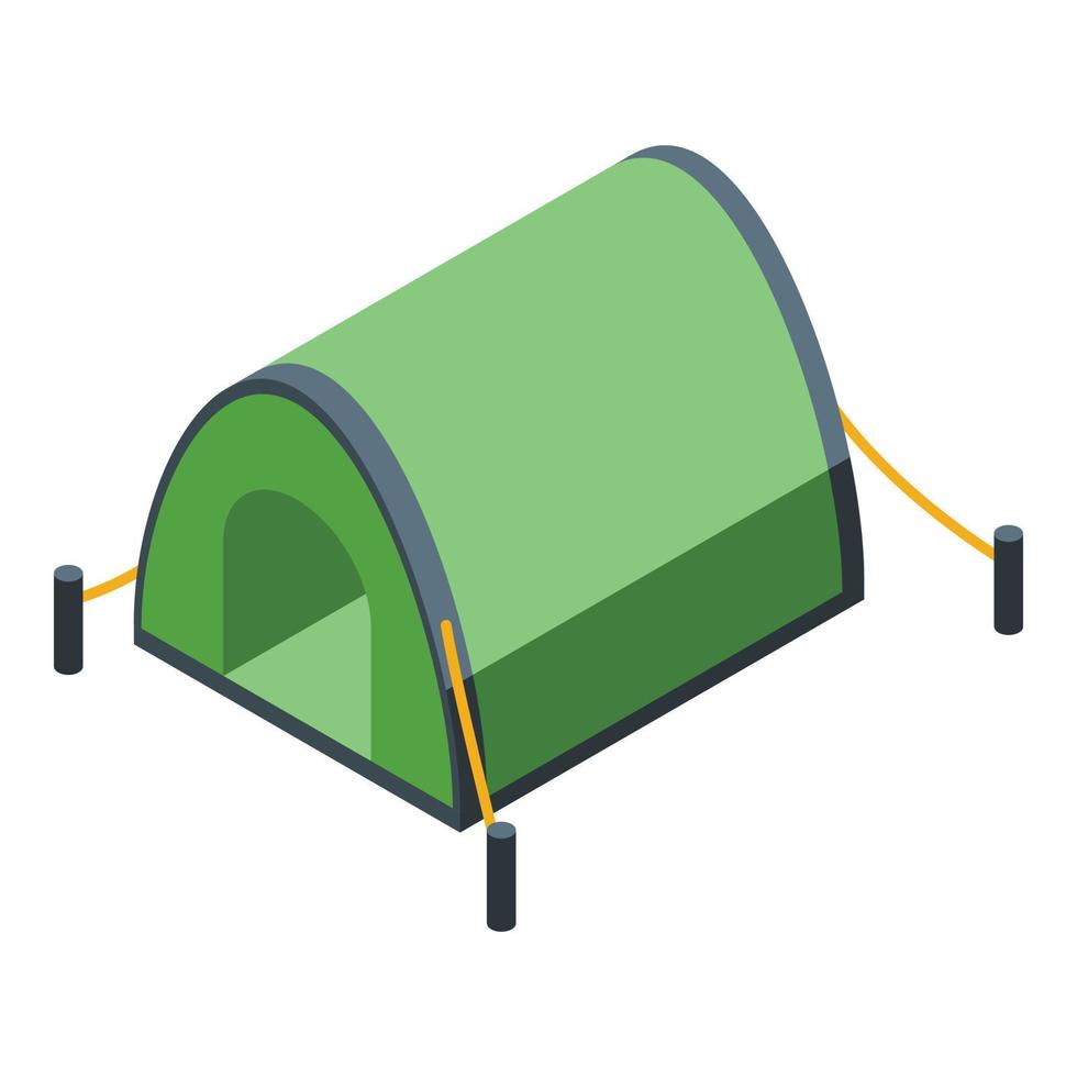 vector isométrico del icono de la tienda de viaje. campamento turístico