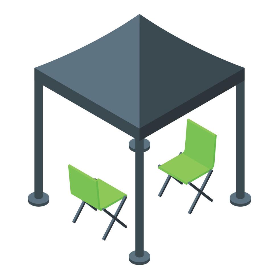 Campsite tent icon isometric vector. Camp scene vector