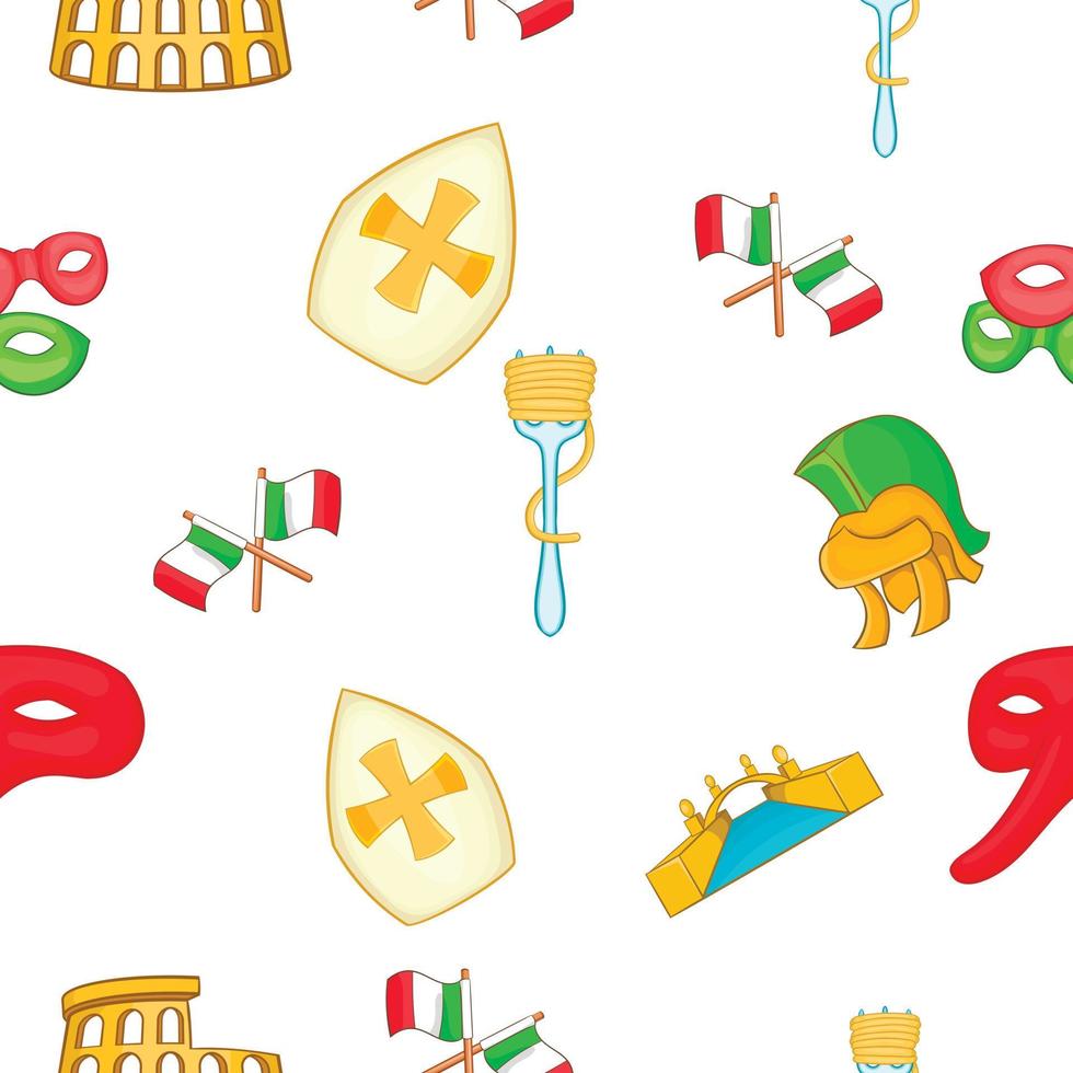 Italy pattern, cartoon style vector