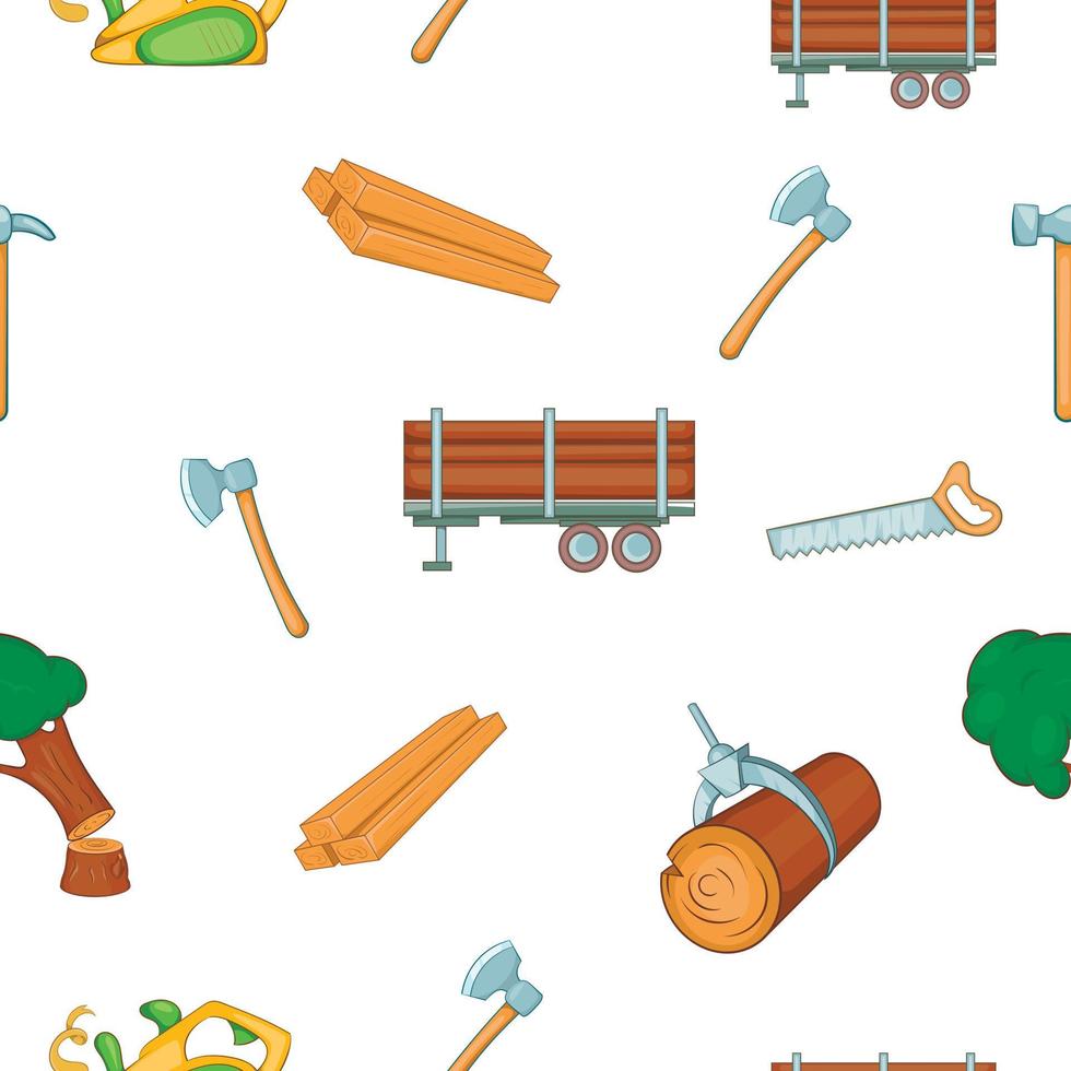 Firewood pattern, cartoon style vector