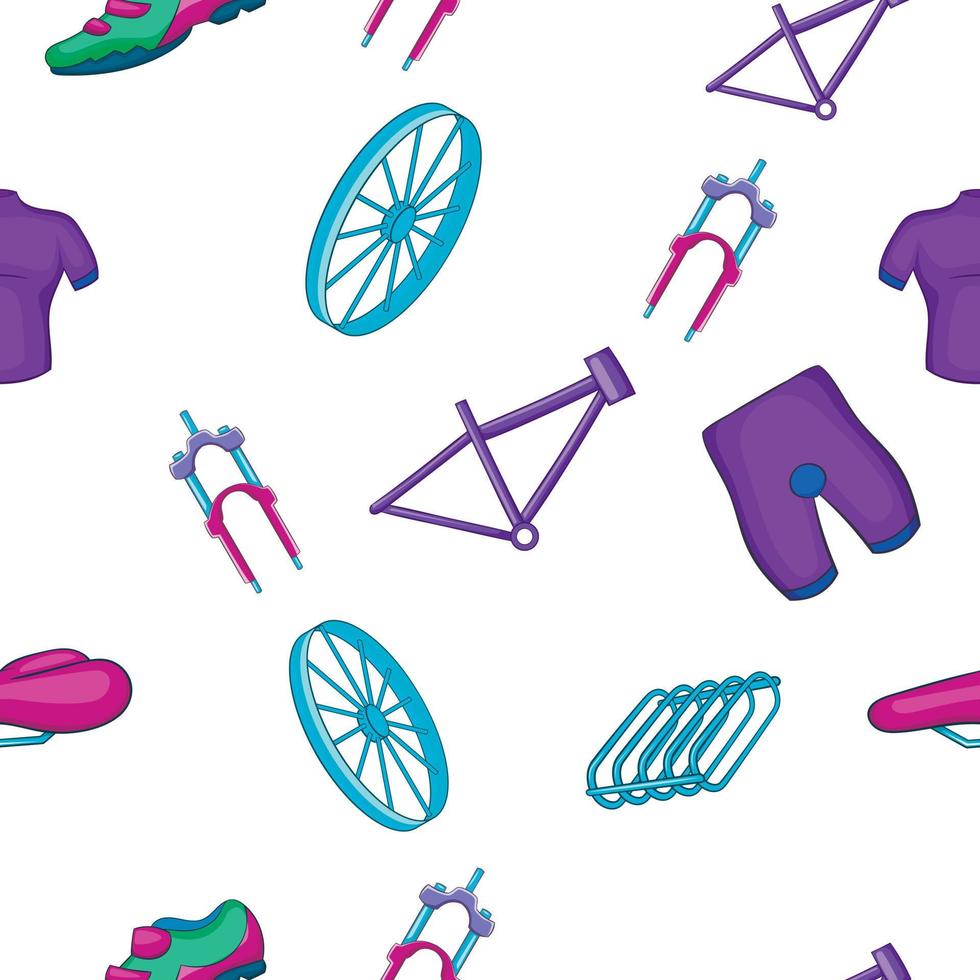 Bike pattern, cartoon style vector