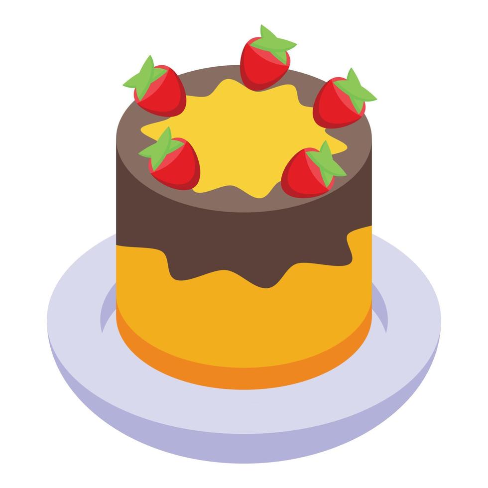 Party cake icon isometric vector. Happy birthday vector
