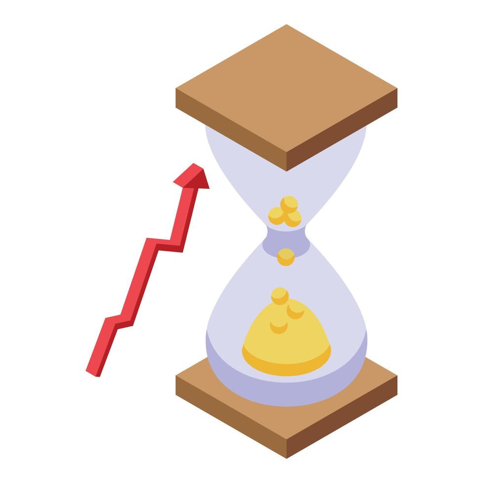 Money hourglass icon isometric vector. Time value vector