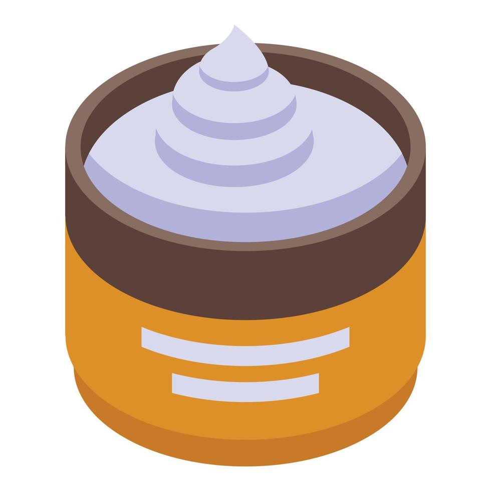 Hair cream jar icon isometric vector. Cosmetic container vector