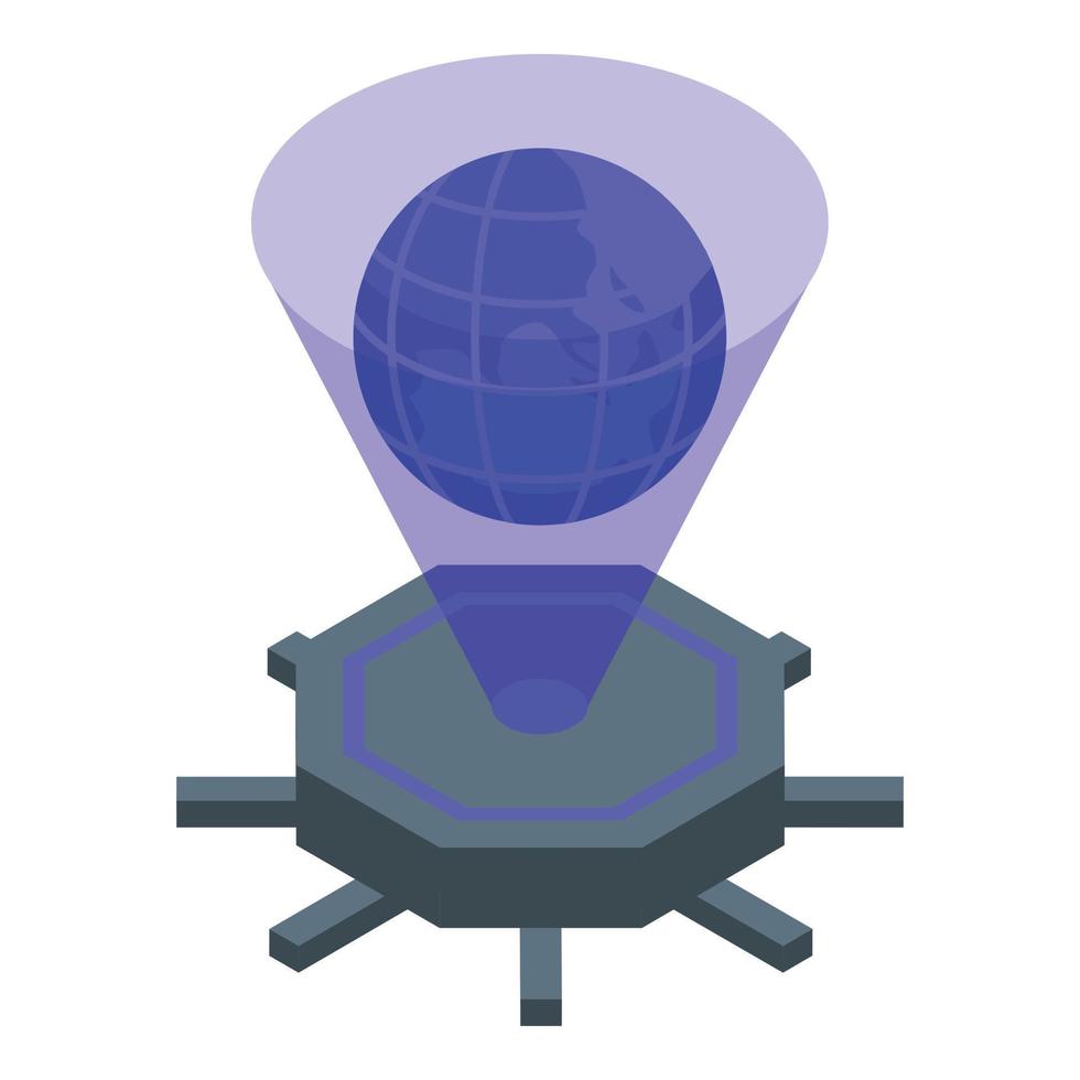 Earth hologram icon isometric vector. Digital engine vector