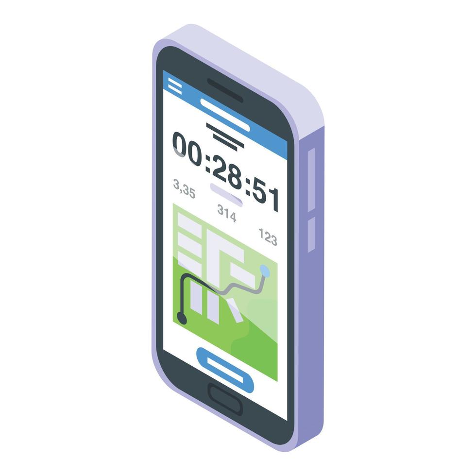 Smartphone tracking icon isometric vector. Runner app vector