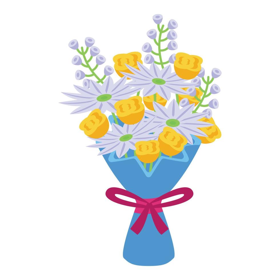 Wedding flower bouquet icon isometric vector. Posy garden vector