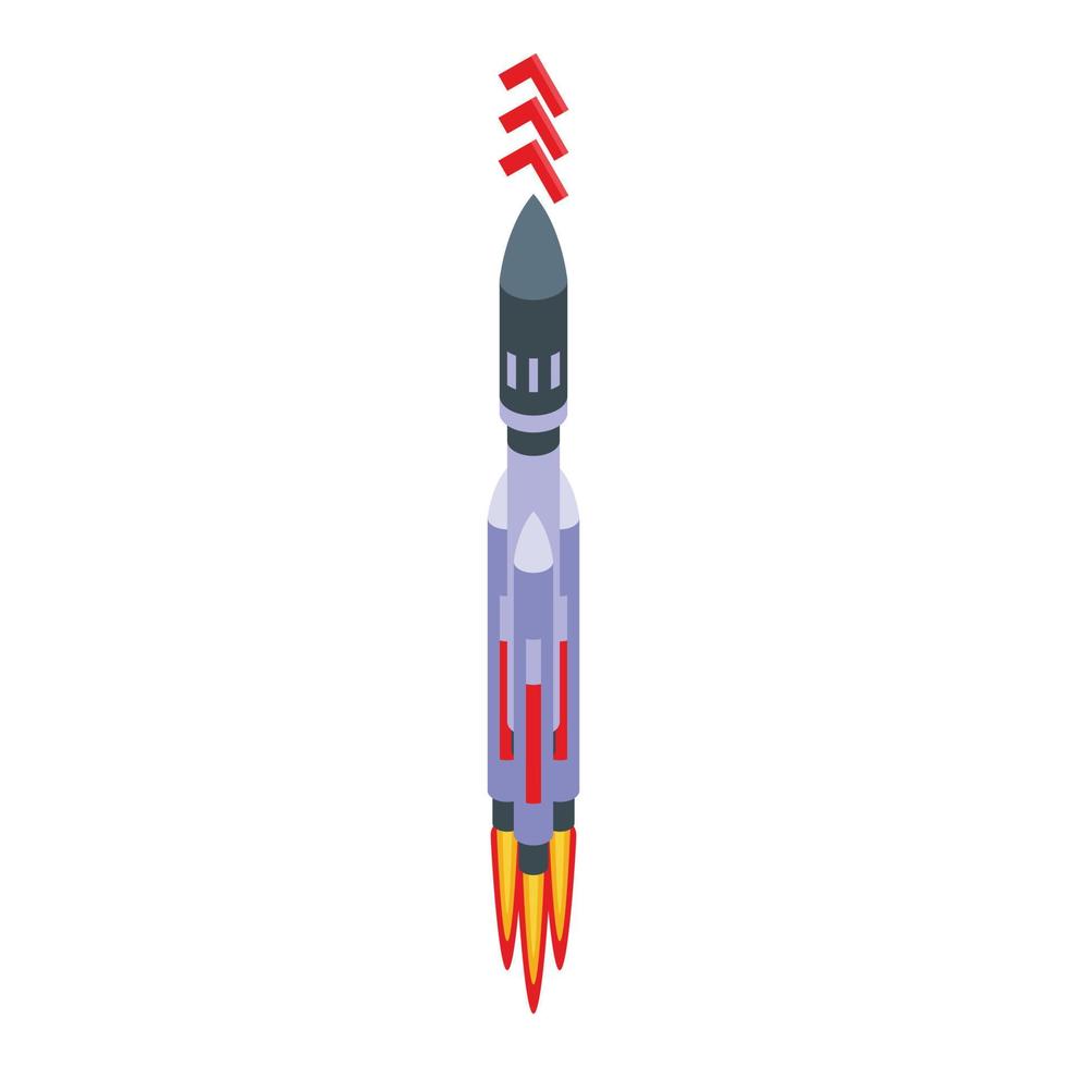 Fast launch rocket icon isometric vector. Spaceship idea vector