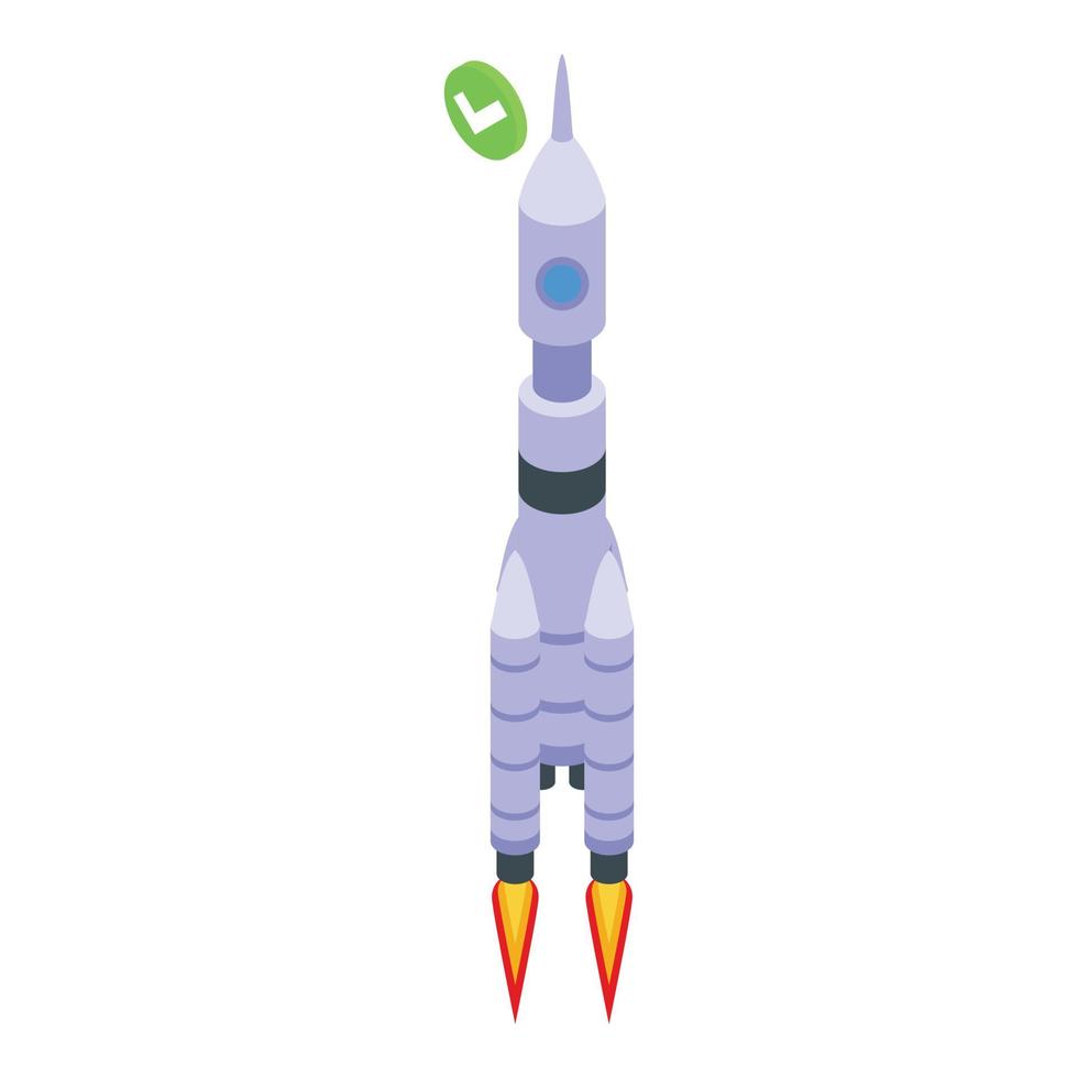Rocket ship icon isometric vector. Launch spacecraft 15210105 Vector