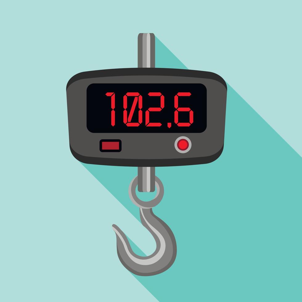 Digital fishhook scales icon, flat style vector