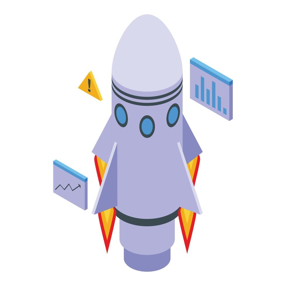 Spacecraft rocket icon isometric vector. Ship cosmos vector