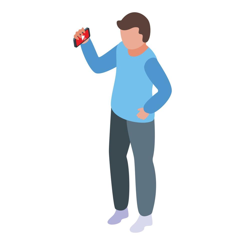 Vlog athlete icon isometric vector. Camera fitness vector