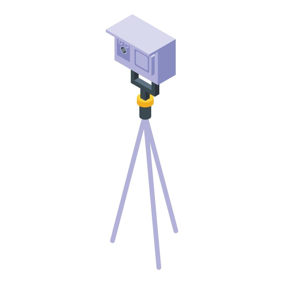 Control speed radar icon isometric vector. Traffic camera vector