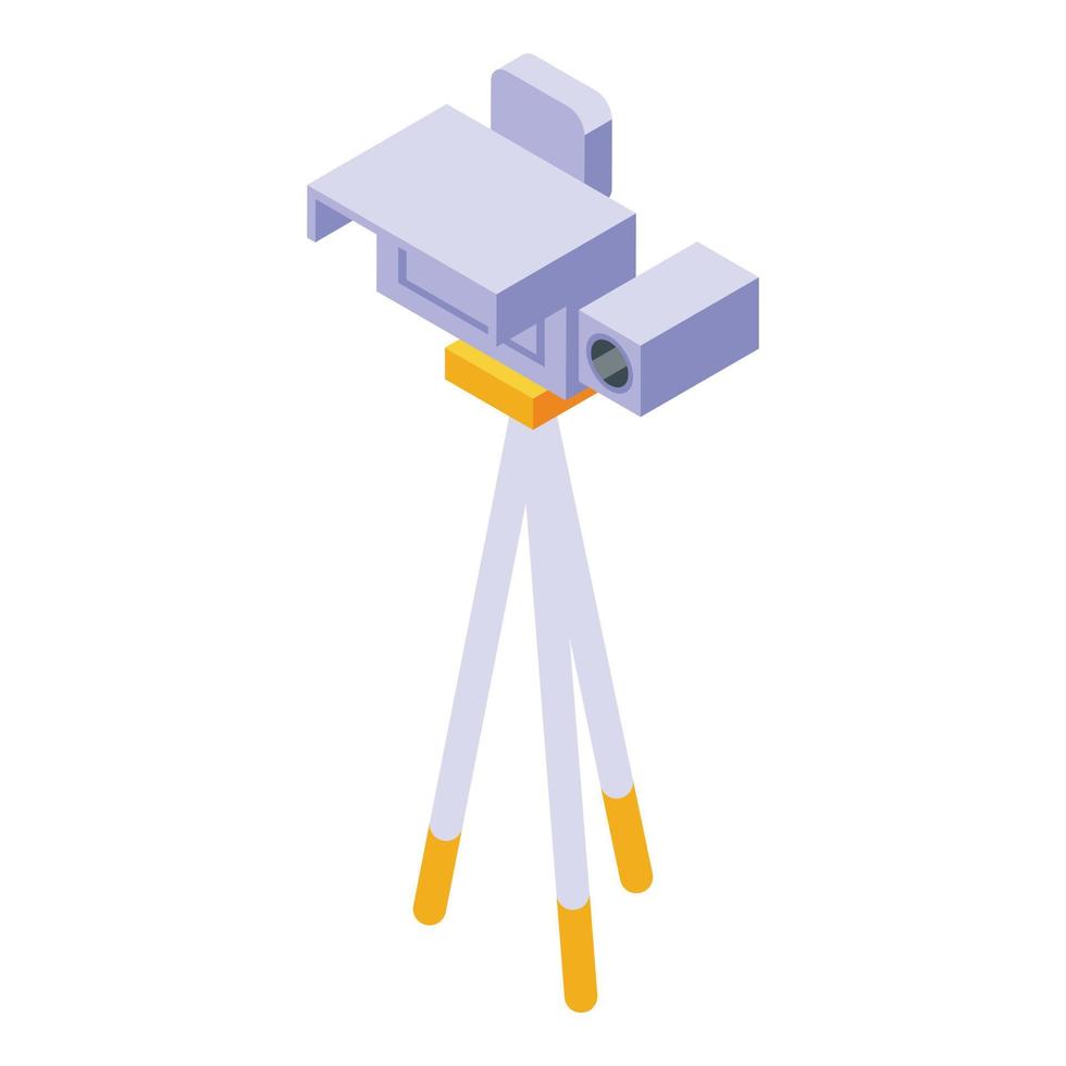 Speed radar tripod icon isometric vector. Camera car vector