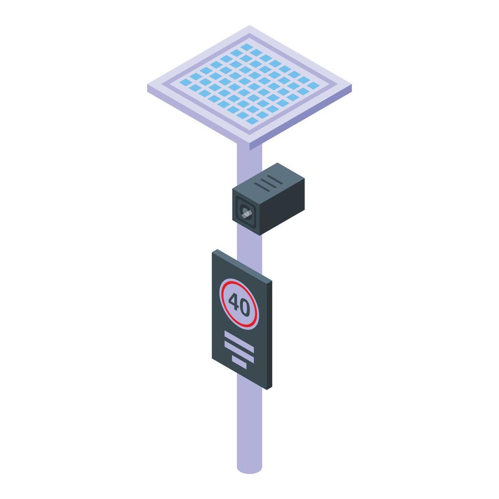 Speed radar pillar icon isometric vector. Car traffic vector