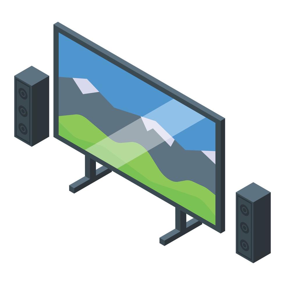 Tv sound system icon isometric vector. Home speaker vector