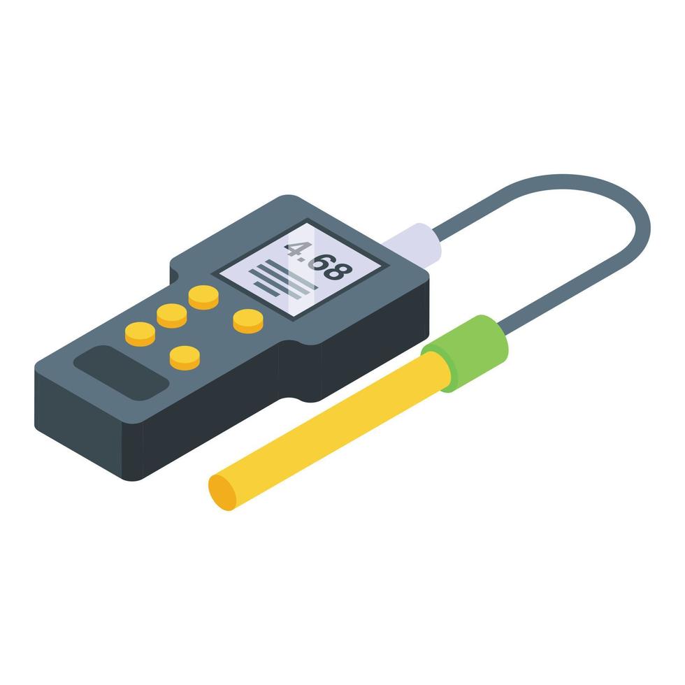 Ph meter icon isometric vector. Water soil vector