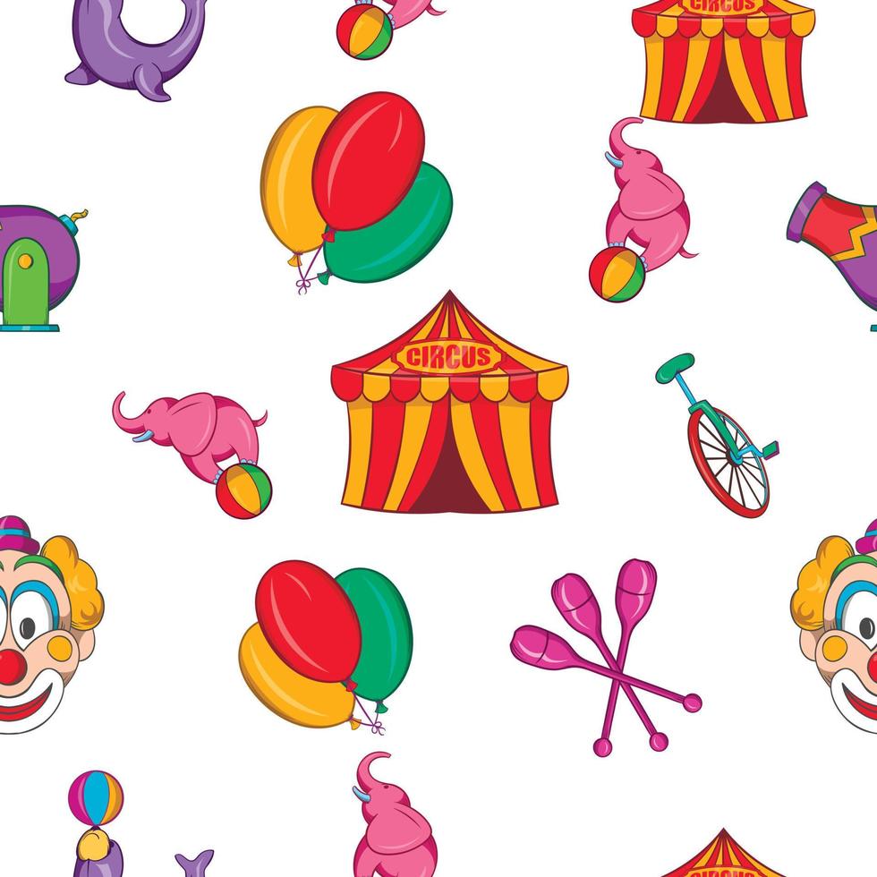 Concert in circus pattern, cartoon style vector
