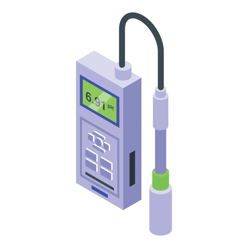 Ph meter probe icon isometric vector. Water test vector