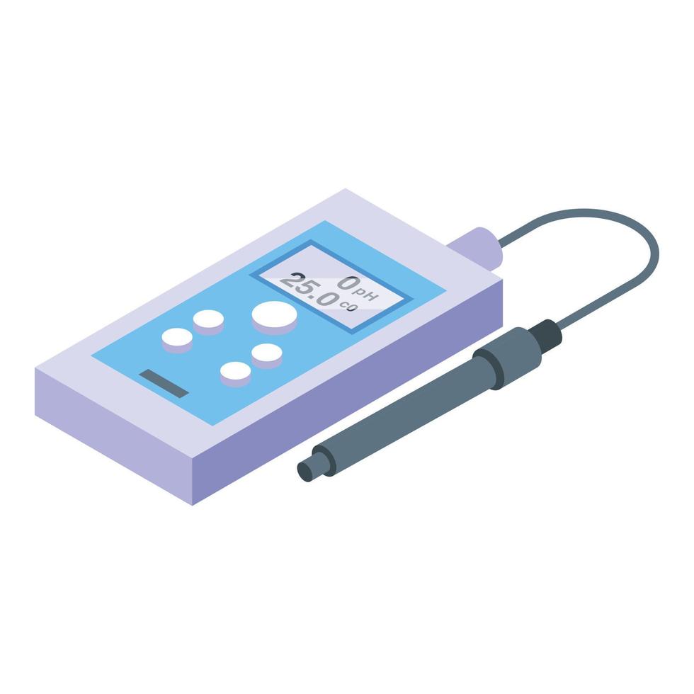 Digital ph meter icon isometric vector. Water soil vector