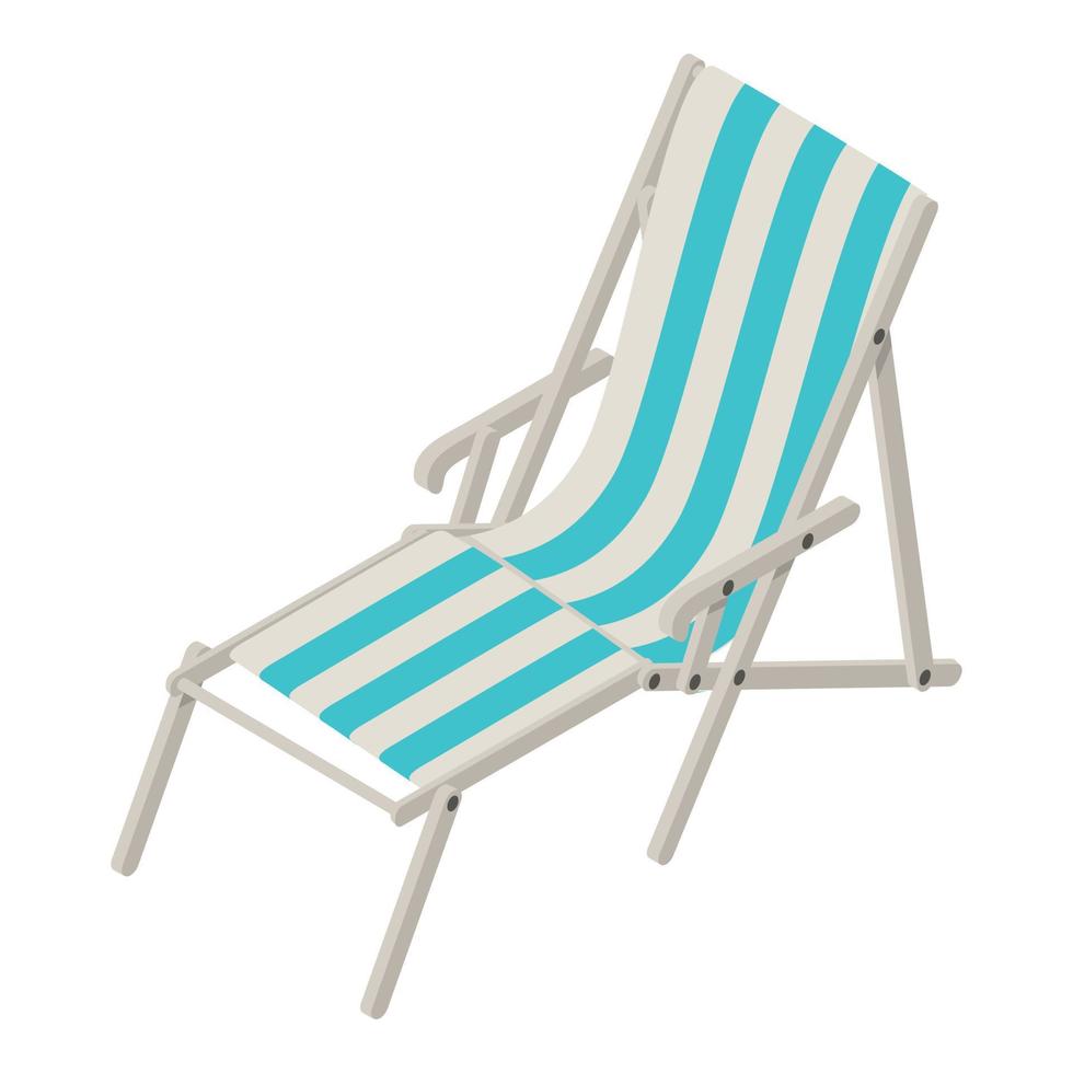 Beach chair icon isometric vector. New classic empty striped beach lounger icon vector