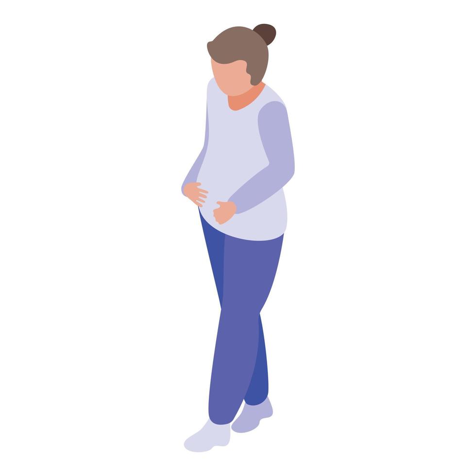 Pregnant woman walking icon isometric vector. Baby mom vector