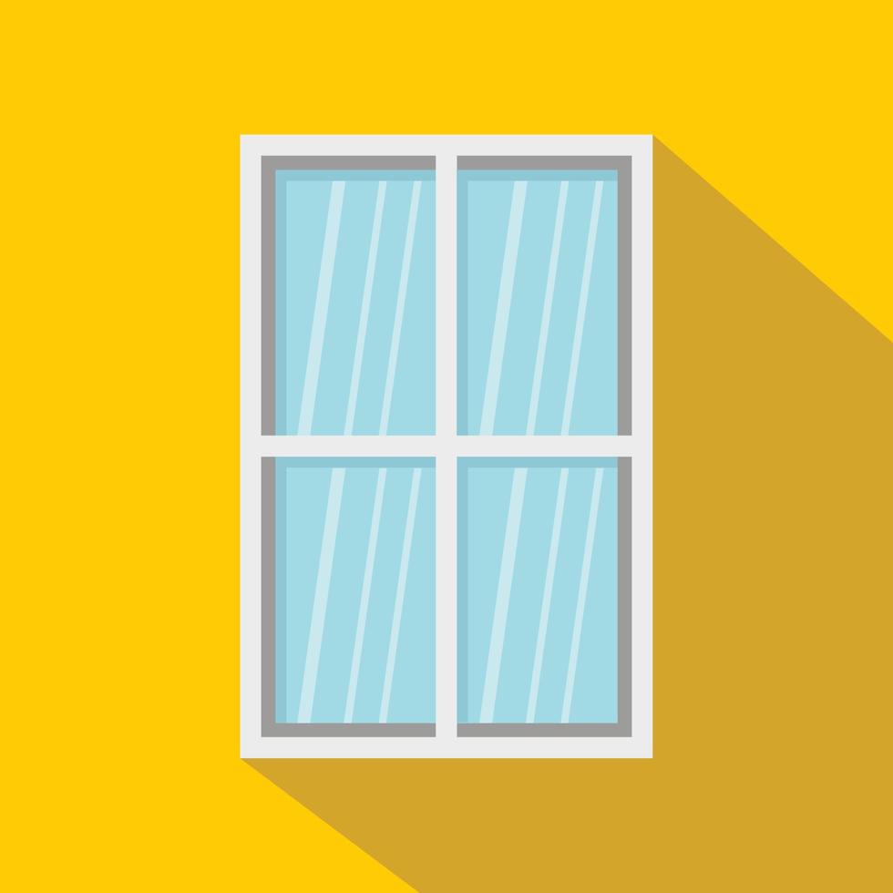 White rectangle window icon, flat style vector