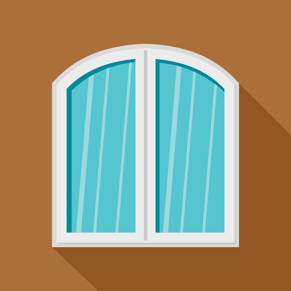 icono de marco arqueado de ventana blanca, estilo plano vector