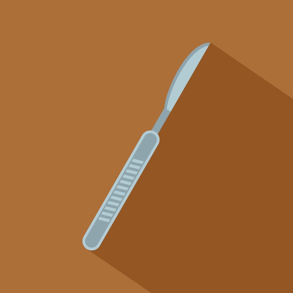 Medical scalpel icon, flat style vector