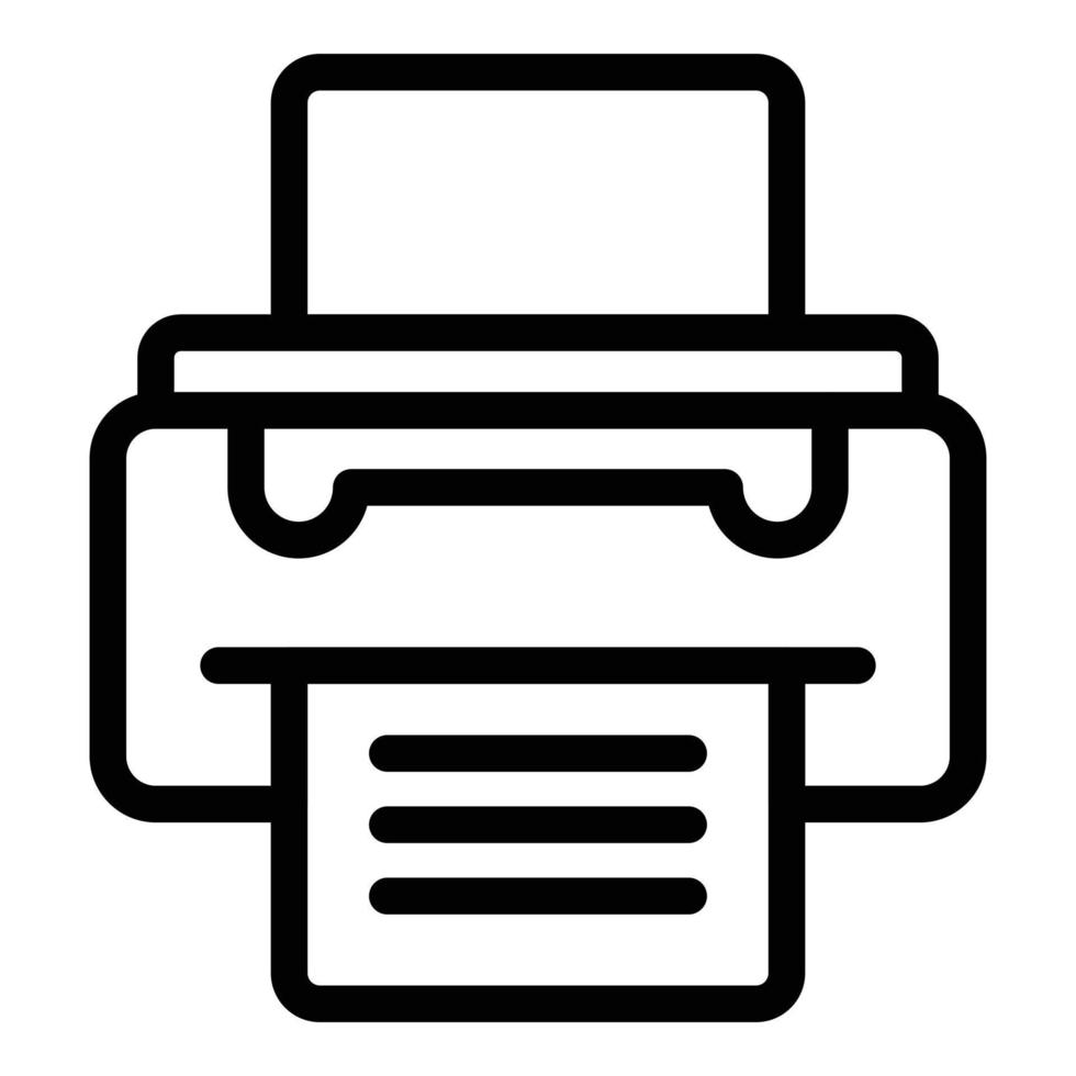 vector de contorno de icono de impresora doméstica. tinta de tóner