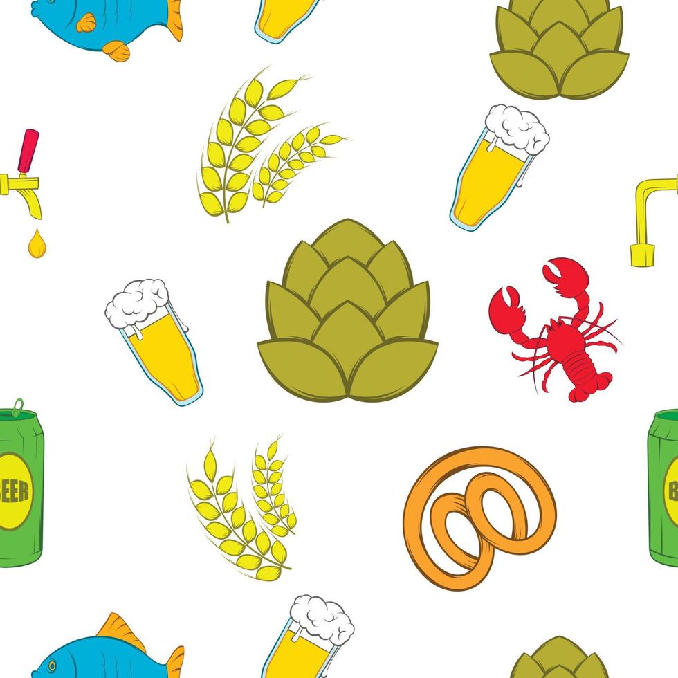 Alcohol pattern, cartoon style vector