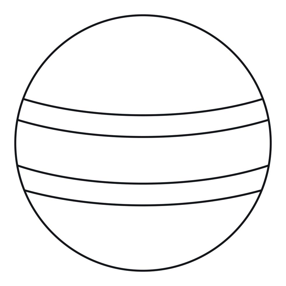 Ball with stripes icon, outline style vector