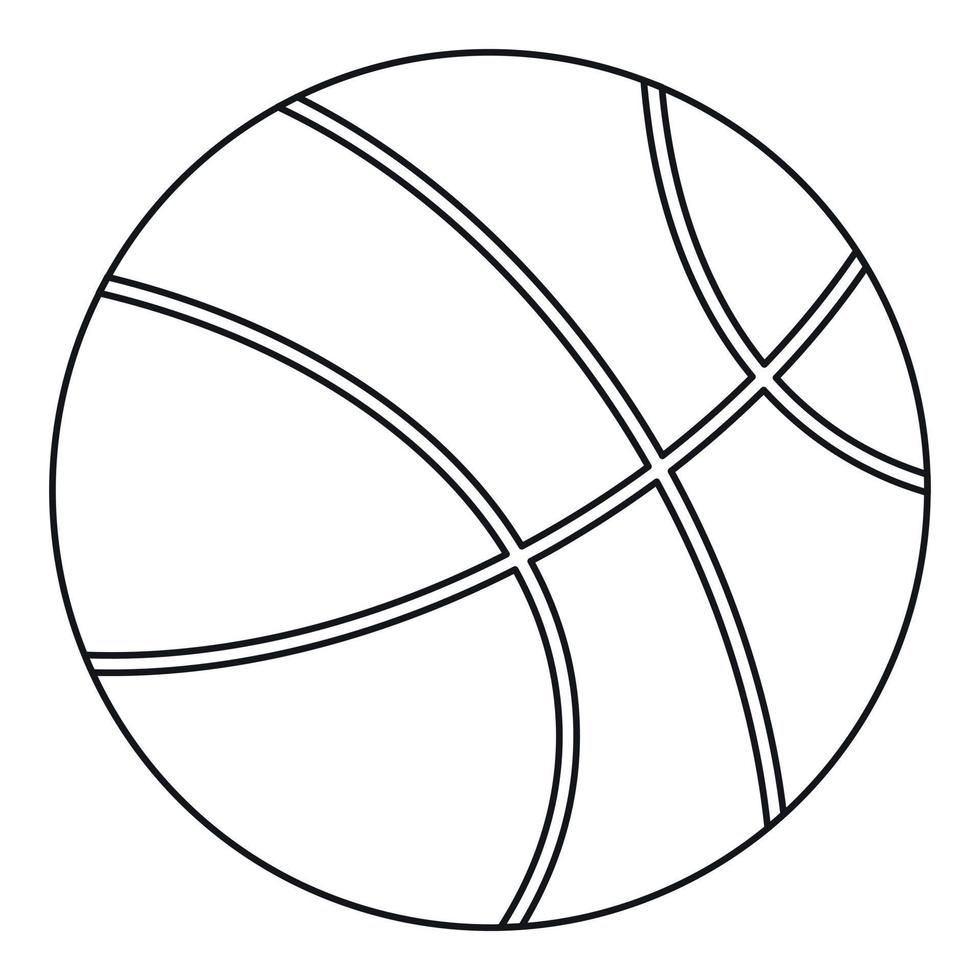 icono de baloncesto, estilo de esquema vector