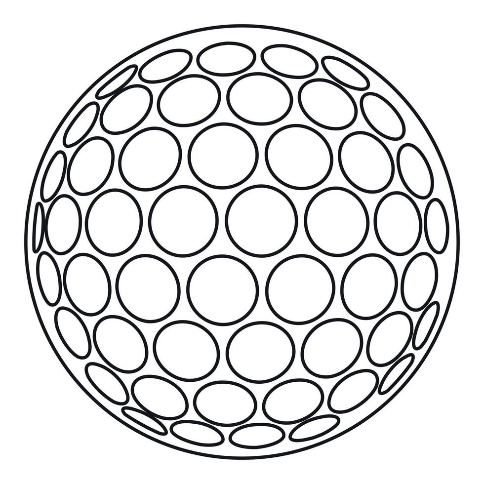 icono de pelota de golf, estilo de esquema vector